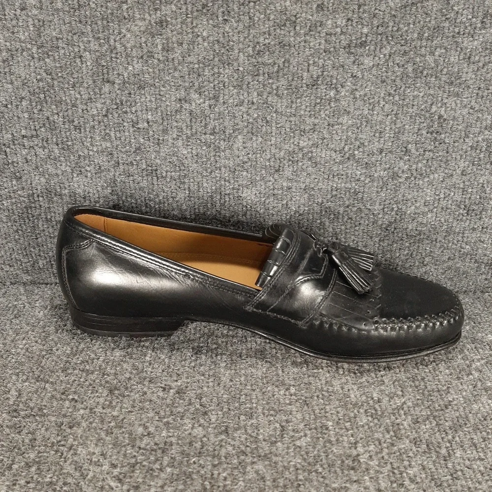 Johnston & Murphy Leather Tassel Loafers Mens US 9.5 Black  15-0835  EUC